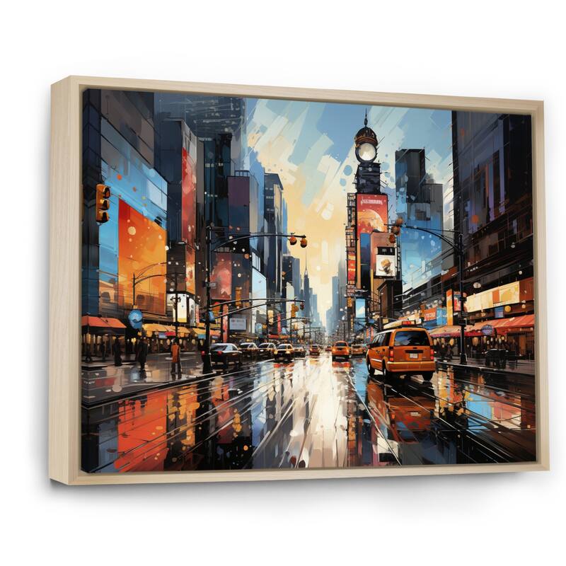 Designart "City Philadelphia Popart II" Cityscapes Framed Canvas Prints